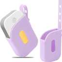 2 x Silicone Case Compatible with Touchland Hand Sanitizer Spray 1 fl oz, Protective Holder for Hand Sanitizer Spray Keychain Cover Accessory (Purple)