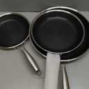 COOKER KING Non-toxic Frying Pans Set of 3 (8+10+12 Inch), Tri Ply Stainless Steel Pans, Induction Pan Set, Chef's Pan, Skillets Dishwasher & Oven Safe, Stay-Cool Handles, Compatible with All Cooktops