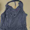 SOLY HUX Women's Halter Tops Draped Front Sleeveless Backless Y2K Crop Sexy Cami Tops Going Out Summer Outfits (Blue, M)