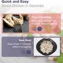 2 x Chicken Shredder Tool Twist - Meat Claws for Shredding Chicken Breast, Pulled Pork, Beef, Salad - Large Heat-Resistant Anti-Skid Bowl, Clear Lid - Essential Kitchen Gadget for Shredded Food