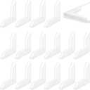 BENECREAT 50PCS L-Shaped Corner Protectors, 1.7x1.7 inch Plastic Glass Safety Guard Bumpers for Tiles, Stones and Phoalbum Corners, Slot: 6mm (Transparent)