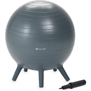 Kids Stay-N-Play Children's Balance Ball - Flexible School Chair Active Classroom Desk Alternative Seating Built-In Stay-Put Soft Stability Legs, Includes Air Pump (52cm, Grey)