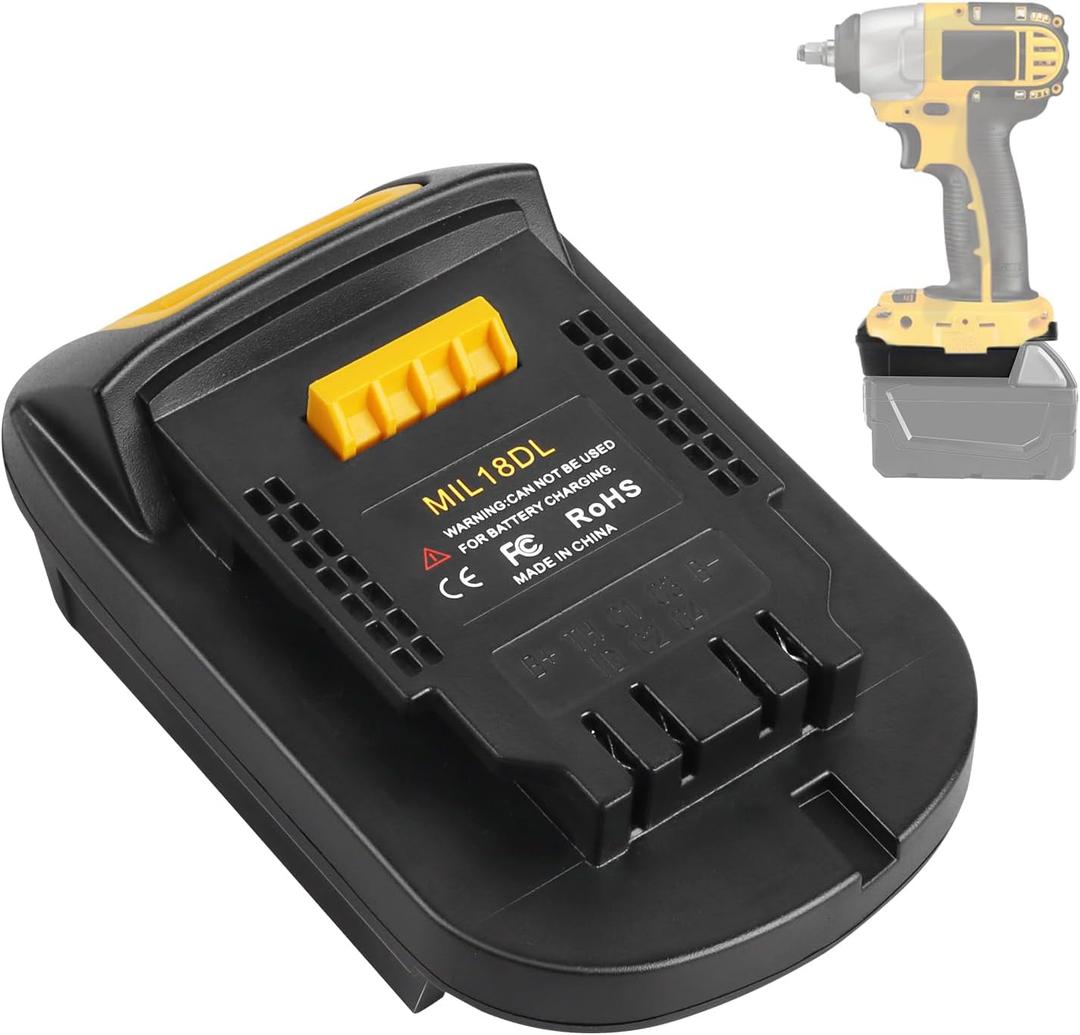 MIL18DL Battery Adapter Converter,Compatible with Milwaukee 18V Lithium Batteries Convert to Dewalt's 20V Lithium Batteries, Fits Dewalt 20V Cordless Tools(Not Made in Milwaukee or Dewalt)