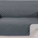 Reversible Loveseat Sofa Covers Couch Cover Furniture Protector(Loveseat Small,Dark Blue/Light Grey)