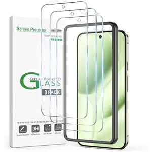 amFilm 3 Pack Screen Protector for Google Pixel 10 & 9 Pro XL 6.8" 2025 & 2024 | 9H+ Military-Grade Tempered Glass | Drop Protection | Fingerprint Compatible | Easy Alignment Frame | Bubble Free, Set of 3