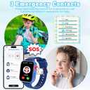 4G Kids Smart Watch GPS Tracker, Smartwatch for Kid with Video Calling, Voice Chat, Class Mode, SOS, Pedometer, Alarm, SIM Card HD Touch Screen Phone Watch Gift for 4-12 Girls Boys (Blue)