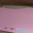 Lap Desk for Bed Adjustable Height, Foldable Bed Table with Storage Drawer, Tablet Slot & Cup Holder, Portable Laptop Stand for Bed & Sofa, Bed Desk for Adults & Kids, Pink