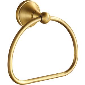WOLIBEER Brass Towel Ring,Antique Hand Towel Holder Hanger,Round Towel Holder for Bathroom Wall Mounted Retro Kitchen Accessories (Antique Brass B)