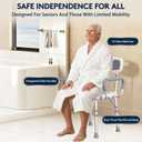 UNILEAF Shower Chair for Inside Shower with Arms and Back, Adjustable Height Shower Chair for Elderly and Disabled Adults, 450 lb Capacity, Non-Slip Shower Seat, FSA/HSA Eligible