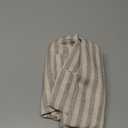 jinchan Striped Linen Kitchen Curtains 24 Inches Tier Curtains Farmhouse Modern Cafe Style Small Window Treatments Airy Light Filtering Rod Pocket for Living Room Bathroom 2 Panels Taupe Grey