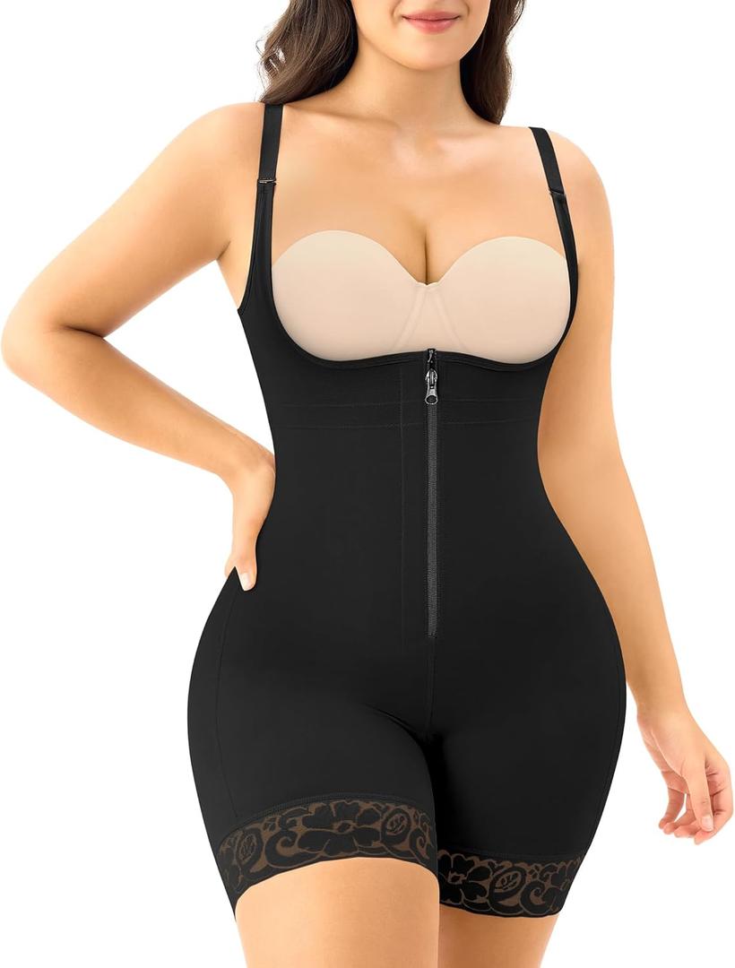 Eleady Full Body Shapewear for Women Fajas Colombianas Moldeadoras Overbust Postpartum Slimming Bodysuit Tummy Control (Large, Black)