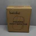 Beinilai Collapsible Foot Spa,Foot Bath with Heat and Massage and Bubble Jets,Foot Soak Tub with Six Non Motorized Rollers,Acupressure Massage Points,Red Light and Removable Pumice Stone (Dark Grey Foot Spa Kit)