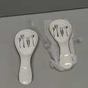 GDCZ Porcelain Spoon Rest Large Spoon Holder Utensil Rest for Kitchen Counter Stove Top, Dishwasher Safe White, 2 Pack