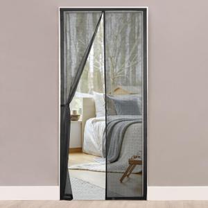 Magnetic Screen Door, 35" x 85" Auto Closure Mesh Curtain, Heavy-Duty Windproof Bug Screen, Pet & Kid Friendly, Fits Front/Sliding/Patio Door, Black