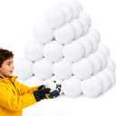 50 Pack Snow Balls for Kids Indoor,Artificial Fake Snowball Fight in a Bucket Set, Soft Christmas Snowball Toy for Soft Snow Ball Game Party,Child Interactive Activities (White)