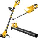 Cordless Hedge Trimmer+String Trimmer+Leaf Blower Combo Compatible with Dewalt 20v Max Battery(Tool Only), Cordless Weed Wacker & Shrub/Bush Trimmer & Electric Leaf Blowers for Lawn Care, Garden, Yard