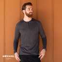 MERIWOOL Men's Base Layer Long Sleeve Henley - Lightweight Merino Wool Thermal (Silver, S)