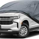 Premium Car Cover Custom Fit Chevrolet Suburban (1973-2025), 16 Layers Heavy Duty Car Cover Waterproof All Weather with Zipper Door for Sun Rain Snow Dust Uv Protection