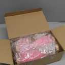 Leyndo 9 Pcs Pink Classic Artificial Mini Christmas Tree Sisal Bottle Brush Trees with Wood Base Christmas Pine Trees for Autumn Winter Holiday Home Kitchen Party Decor