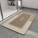 Bath Mat-Bath Mat Rug Non Slip Super Absorbent Stain Resistant Quick Dry Thin Bathroom Rug-Bath Mats for Bathroom Floor Bathtub Vanity-Bathmat Bath Rug Easy Care-17"x27",Beige