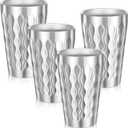 4 Pack Stainless Steel Double Wall Cups, 16 oz Insulated Tumbler, Unbreakable Stackable Water Tumblers Insulated Metal Cup Premium Drinking Glasses for Travel Camping Home Outdoor
