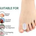 Gel Toe Spacers 12-Pack Soft Silicone Toe Separators for Overlapping Toes, Bunions, Calluses, Bunion Toe Spacers for Women & Men, Big Toe Spacer