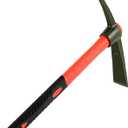 15 Inch Pick Mattock Hoe, Forged Steel Weeding Pick Axe with Fiberglass Long Handle Garden Tool for Digging, Gardening, Camping, Prospecting, Construction Work