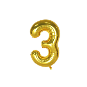 Tellpet Gold Number 3 Balloon, 40 Inch