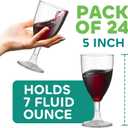 JoyServe 24 Plastic Wine Glasses Disposable - 7 Oz Clear BPA-Free Plastic Glasses with Stem, Reusable Party Wine Cups for Outdoor Parties, Weddings, Toasts, Drinks, Catering (Bulk Pack of 24)