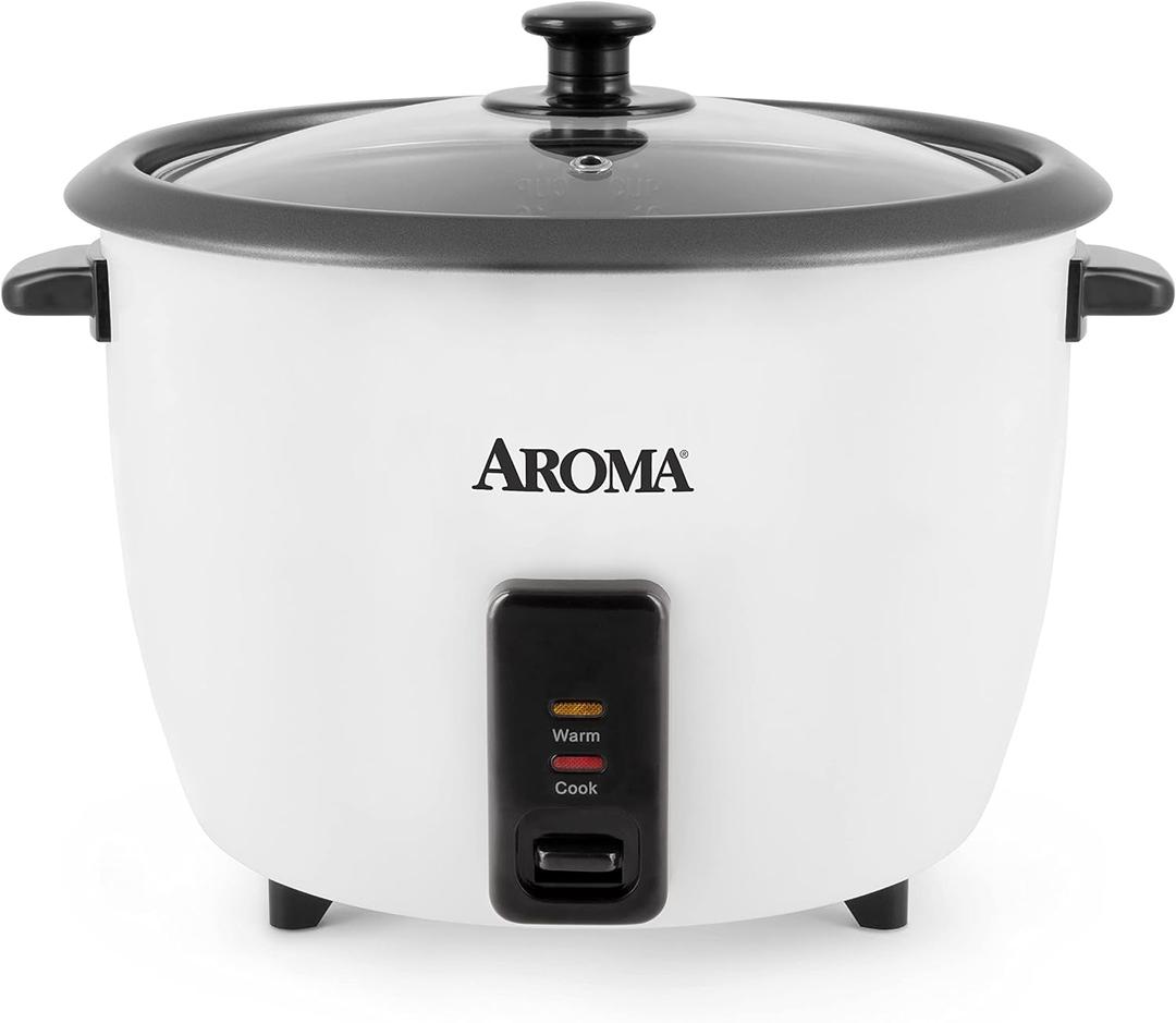 Aroma Housewares 32-Cup (Cooked) (16-Cup UNCOOKED) Pot Style Rice Cooker (ARC-7216NG) , White