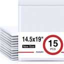 Fuxury Bubble Mailers 14.5x20" 15 Pack White Extra Large Padded Envelopes Usable Size 14.5x19" Self Seal Bubble Envelopes Padded Mailers Shipping Bags for Mailing book Clothes Small Business #7, 14.5x20" 15PC