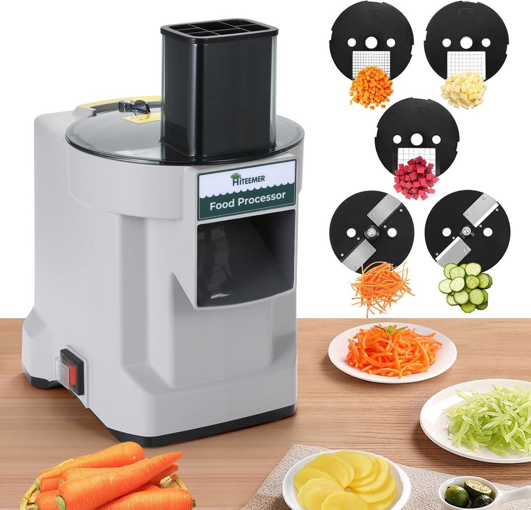 5 in 1 Electric Vegetable Chopper, Commercial Vegetable Dicer | Stainless Steel Automatic Shredded, Veggie Cutter with Slicing Shredding Dicing Striping, for Onion Potato Cabbage Fruit
