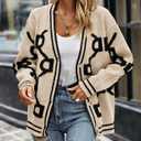 PRETTYGARDEN Women's Spring Fall Chunky Knit Cardigan Sweaters Casual Open Front Button Up Winter Coats Outerwear (XL)