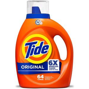 Tide Laundry Detergent Liquid, Original Scent, 64 Loads, 80 FL OZ, Works on 100% of Common Stains, Laundry Soap, Liquid Laundry Detergent