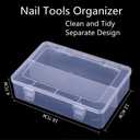 Plastic Nail Art Tools Organizer Nail Brushes Container Case Manicure Tools Holder Double Layers Large Capacity Nail Tools Storage Box (clear)