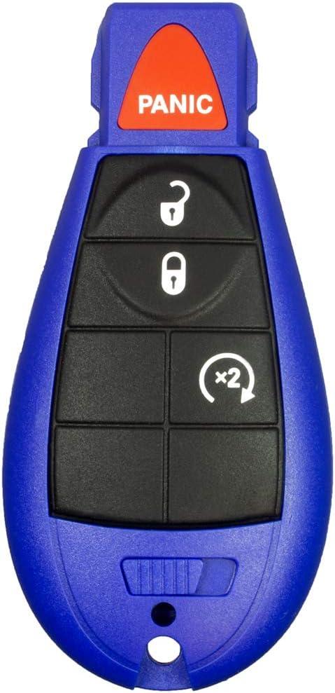 1 New Blue Keyless Entry 4 Buttons Remote Start Car Key Fob Fobik M3N5WY783X, IYZ-C01C 56046707AE for Town Country Dodge Challenger Charger Durango Grand Caravan Journey & Ram
