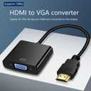 2 x HDMI to VGA Adapter, HDMIVGA Male to Female Converter with for Laptop Desktop PC PS3 PS4 Xbox 360 Wii U HDTV Monitor Projector Support 4K 1080P