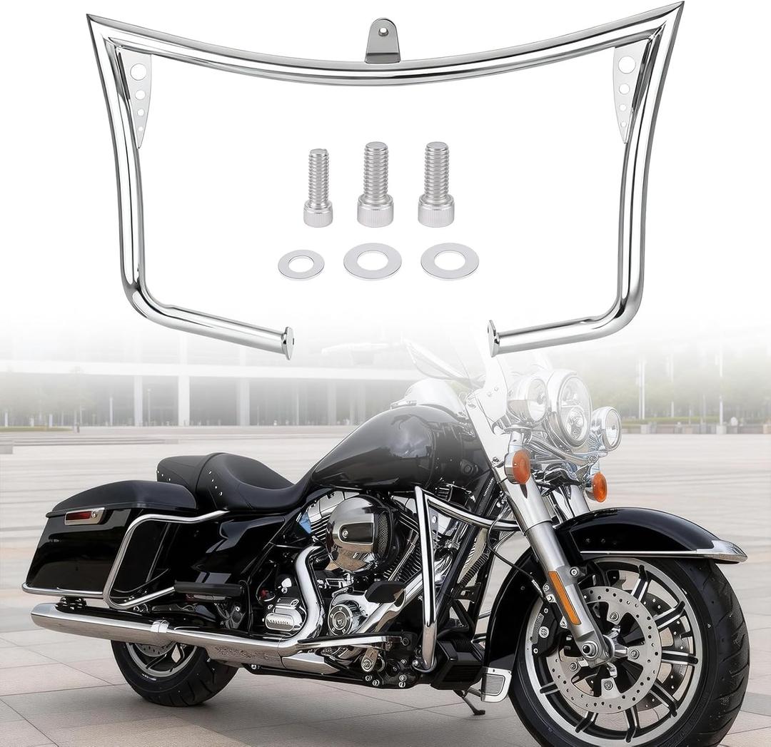 Front Engine Guard Highway Crash Bar Harley Touring 1997-2008 Electra Glide Ultra Classic Road King Road Glide Street Glide Motorcycle Thick Crash Bars (Chrome)