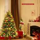 Pre-Lit Snowy Christmas Hinged Tree with Flash Modes and Multi-Color Lights