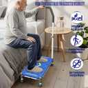 22 Inch Extra Long Step Stool with Handle for Elderly(1 Step Blue)