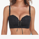 FallSweet Add Two Cup Lace Bras for Women Push Up Wirefree Brassieres, Size 32 B