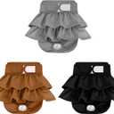 Reusable Dog Diapers Female 3 Pack Washable Highly Absorbent Doggy Diapers Female, Flexible Doggie Diapers, Leak-Proof Durable Puppy Diapers for Dog Period Heat Incontinence Potty Training, XS