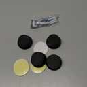 4PC Door Stoppers for Wall, 1.65 x 0.9 Inch Door Knob Wall Protector with Silicone & Aluminum Alloy, Adhesive & Screw Mounting Door Bumper for Home & Office Walls, Black