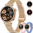 Smart Watch for Women (Answer/Make Call) 3 Bands 1.27" HD Fitness Tracker Smartwatch Compatible Android iPhone Phone with Pedometer/Heart Rate/Sleep Monitor,120+ Sports IP68 Waterproof, Rose Gold