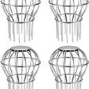 Gutter Guard, Fits for 2.8" ~ 3.7" Round Downspout, 304 Stainless Steel Rigid Filter Strainer, Stops Leaves Seeds and Other Debris, Gutter Cleaning Tool  4 Pack