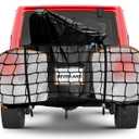 NEVERLAND Bike Cover for Transport on Rack - Heavy Duty 600D Bike Rack Cover for 2 Bikes, Bicycle Cover Outdoor Waterproof on Rear Bike Rack with Clear PVC Panels and Stretch Net