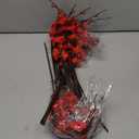 20pcs Cherry Blossom Branches Artificial Flowers for Winter Spring Indoor Decoration, 22" Plum Fake Peach Plants for Wedding Home Office Bedroom Party Decor (red, 22in)