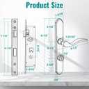 MaxxGeek Flat Slot Storm Door Handle Complete Set, Mortise Keyed Lever Mount Latch with Deadbolt for Screen and Storm Doors (Bright Gold)
