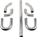 2.5'' Inch DIY Custom Mandrel Exhaust Pipe Tube Pipe Industry Pipe,48'' Straight Pipe,2.5'' OD Straight & Mandrel Bend Pipe(45/90/180 Degree) Kit,T304 Stainless Steel,Universal Fitment-7PCS (2.5 Inch)