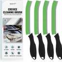 2 x SXhyf Cleaning Brush - Hard Bristle Crevice Cleaning Brush, Multifunctional Gap Scrub Brush, Kitchen Essentials, Bathroom Cleaner Tools for Household Use, Home, Window, Toilet, Stove (Green Bristle Black Handle)